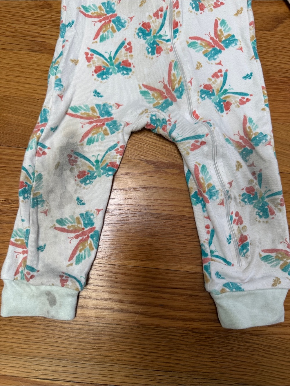 Burt's Bees Baby/Hanes, White Floral, Watermelon, Yellow, One-Piece Pajamas 18M - Picture 7 of 12